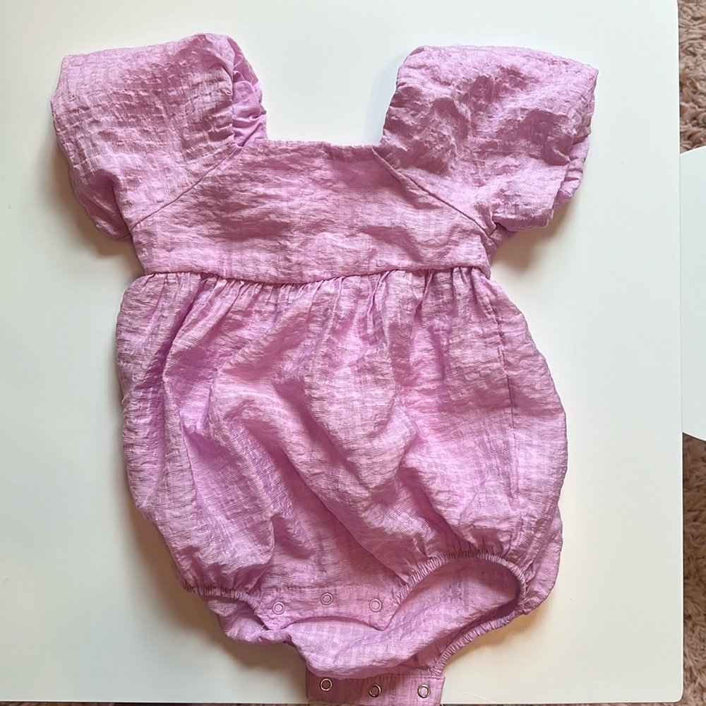 Purple bubble romper